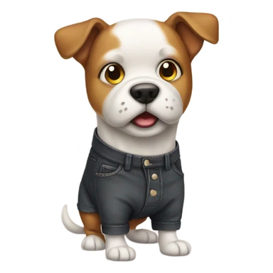 Dog wearing pants sticker