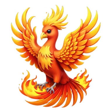 Pheonix bird with fire emoji sticker