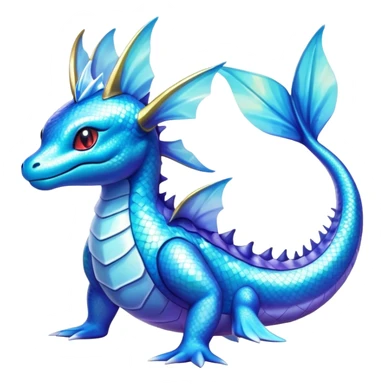 Shiny Exotic Colorful epic Lapras-Salamence-Vaporeon-Fakémon-hybrid-creature (full body)  sticker