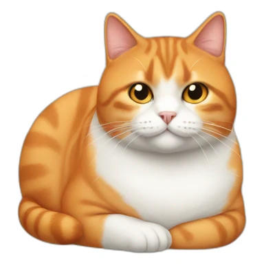 fat orange, white and black cat sticker