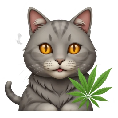 cat smoking marijuana sticker