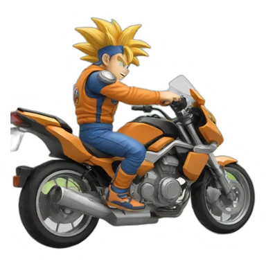 Goku driving an moto sticker
