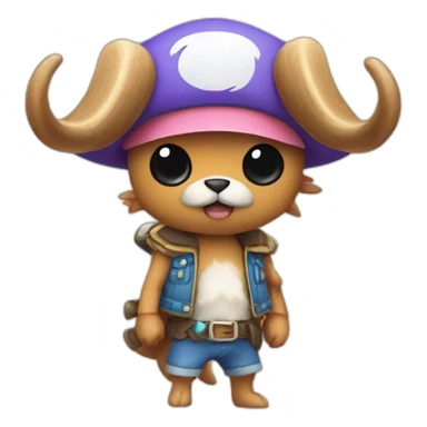 tony tony chopper fusion avec magicarp sticker