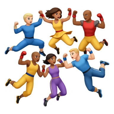 Giant cloud of people fighting in a group sticker