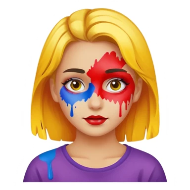 girl painting sticker