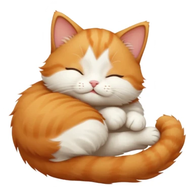 ginger and white small cat in funny positions upside down with eyes closed sticker