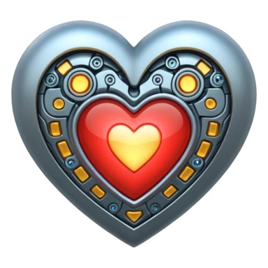 technology-themed heart sticker