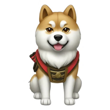 Samurai akita inu sticker