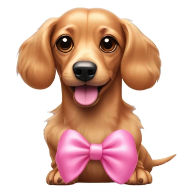 Fluffy Weiner dog with pink bow  sticker