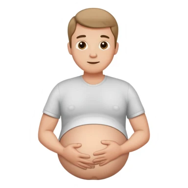 Pregnant man with hands on belly sticker