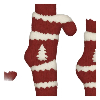 Knit Christmas stocking white aesthetic  sticker
