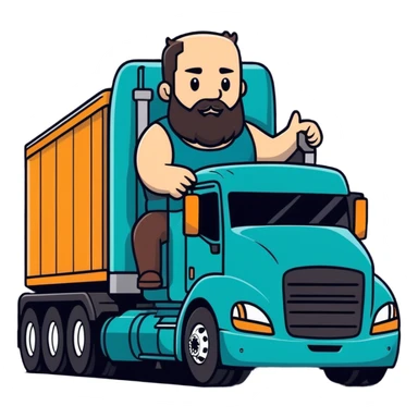 Big bob driving big truck sticker