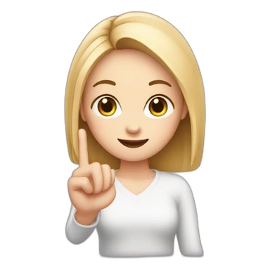 white girl showing three fingers on one hand sticker