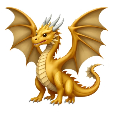 Beige dragon in the style of Game of Thrones, facing forward with its wings spread. sticker