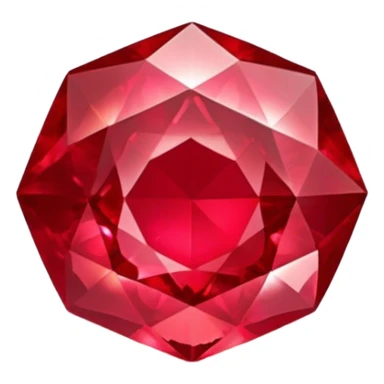 Cinematic Realistic Ruby Emoji, Deep and rich, with a smooth, polished surface gleaming in brilliant red, the facets catching light and casting fiery reflections. The rich color seems to glow with an inner warmth, while a soft, subtle shimmer highlights the edges. Soft glowing outline, capturing the essence of passionate beauty and timeless elegance in a precious ruby. sticker