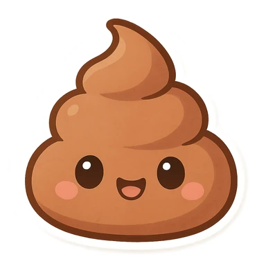 poop emoji cartoon style sticker