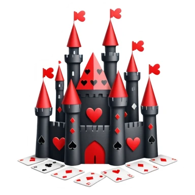 castle made off playing cards sticker