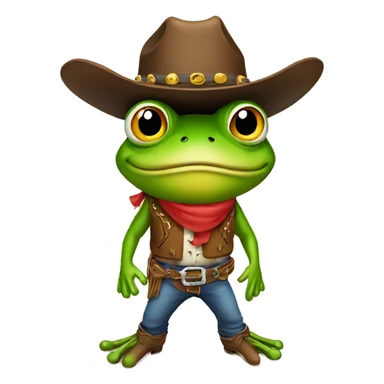 Cowboy frog sticker
