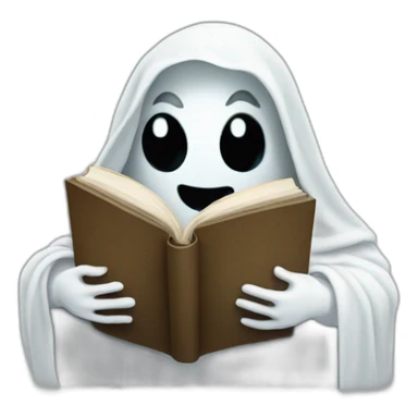 Ghost holding a book sticker