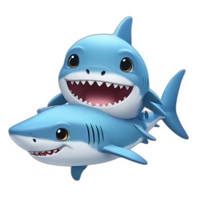 Shark taking care of a baby sticker