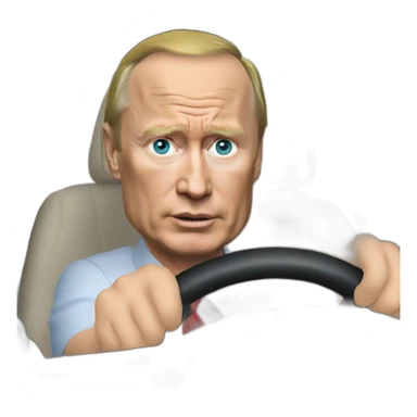 Putin driving on Donald Trump sticker