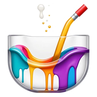 Epoxy resin art icon, tubes of epoxy resin, visible mixing tools, colorful resin pouring onto a surface, creating intricate patterns or designs, such as abstract art or coasters, minimalistic style, clean lines, transparent background. sticker