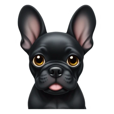 cutest fully black puppy frenchie sticker