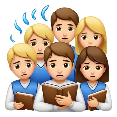 Students suffering and crying while studying sticker
