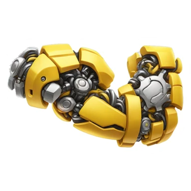 Yellow mechanical cyborg bicep that’s flexing sticker