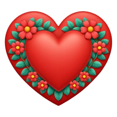 heart with a floral border sticker