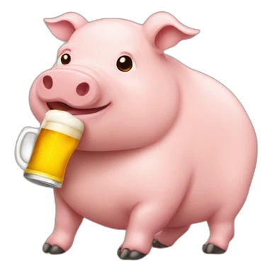 cerdito tomando cerveza sticker