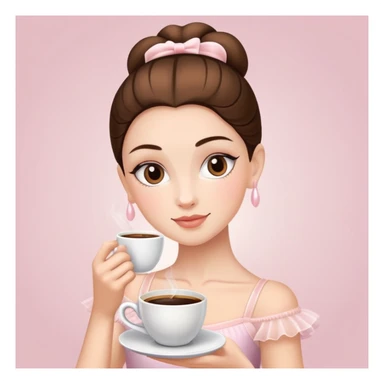 balerina con un taza de caffe sticker