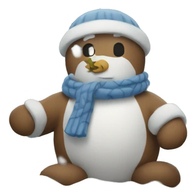 Snow falling at night sticker