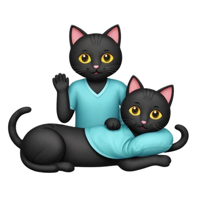 get well soon with black cats and Stu sign sticker