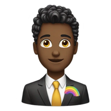 Posh-boy-with-raibow-hair sticker