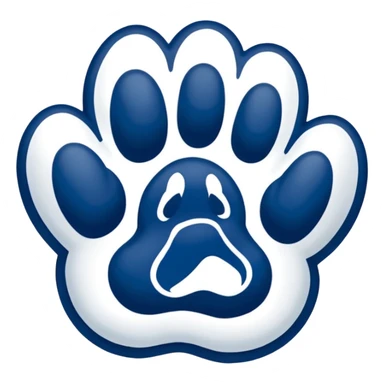 Penn state nittany lion paw in blue and white sticker