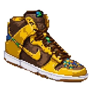 Nike Dunk Curry sneakers, yellow-brown color scheme sticker