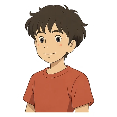 boy with slightly wavy hair sticker
