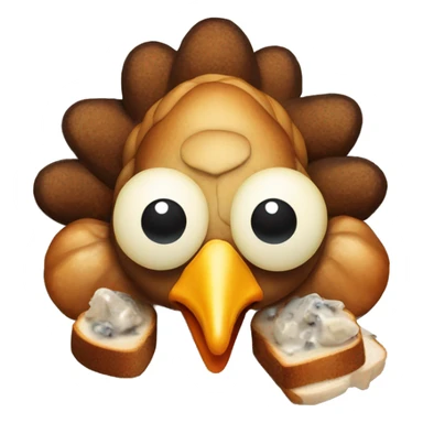 Turkey with very dark black Burnt toast and oyster sticker