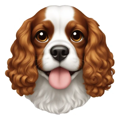 blenheim cavalier girl with brown spot on left side of mouth  sticker
