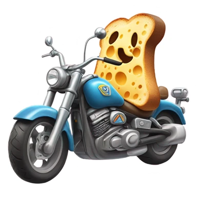 Cheese toast riding motorcycle  sticker