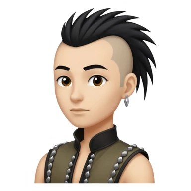 Long Mohawk with shaved sides and black hair sticker