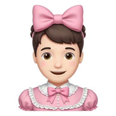 Fiyonklu ve pembe lolita giyen erkek çiz sticker