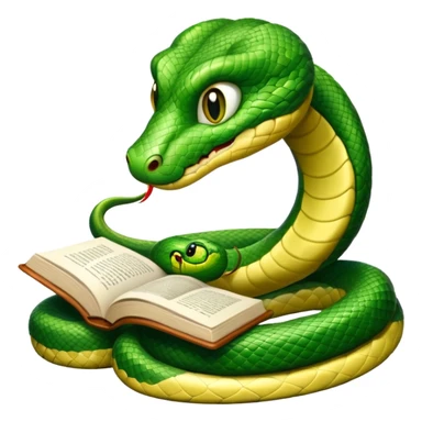 kitap okuyan yılan sticker