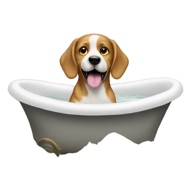 dog in bath of money sticker