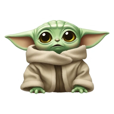 baby yoda with scared face sticker