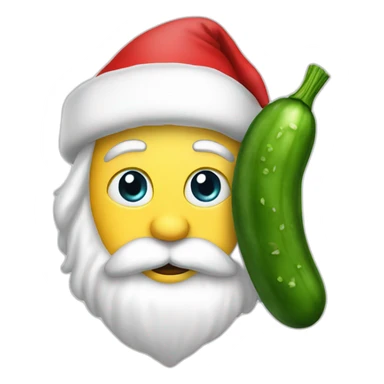 Santa with cucumber sticker
