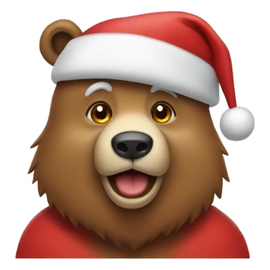 Bear wearing Santa Claus hat sticker