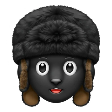 A blank Black ushanka hat sticker