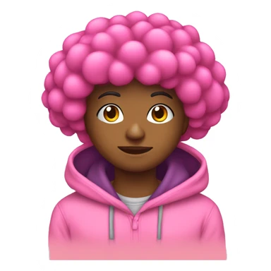 Pink palm puff hoodie sticker